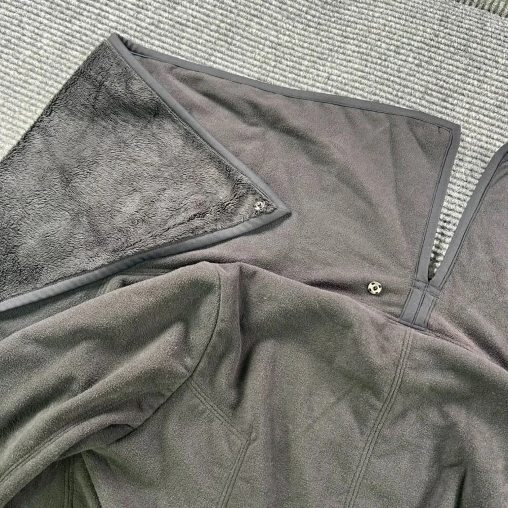 Lululemon Presence Of Mind Black Fleece Wrap Jacket Zip Sleeve Women No Size Tag